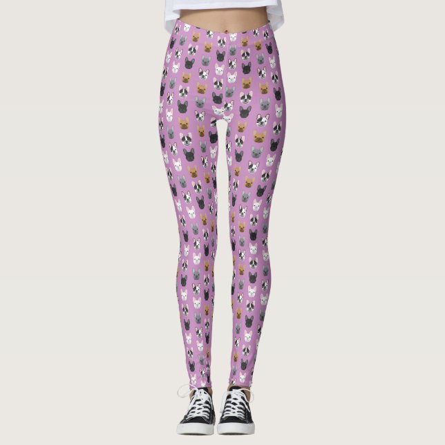 Bulldog francês enfrenta leggings (Frente)