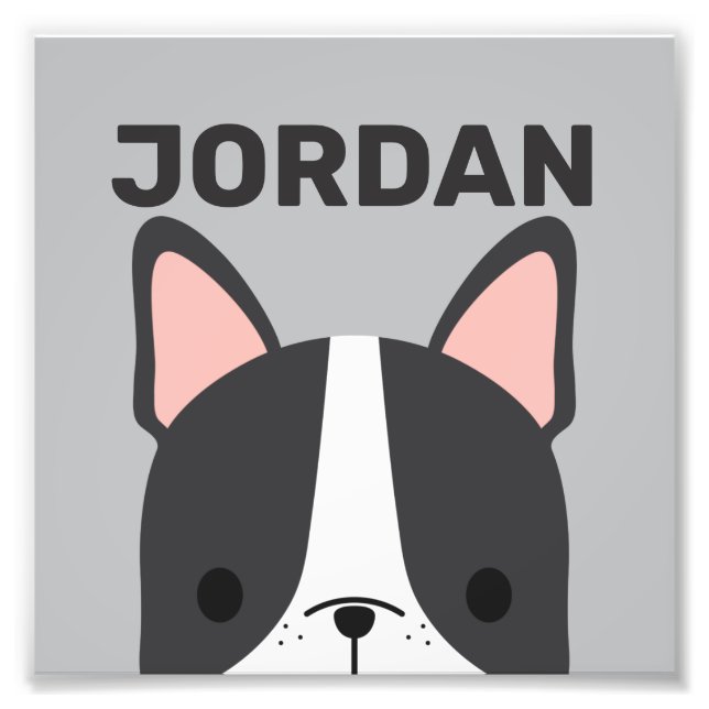 Bulldog Francês Fofo com Foto de Nome Personalizad (Frente)