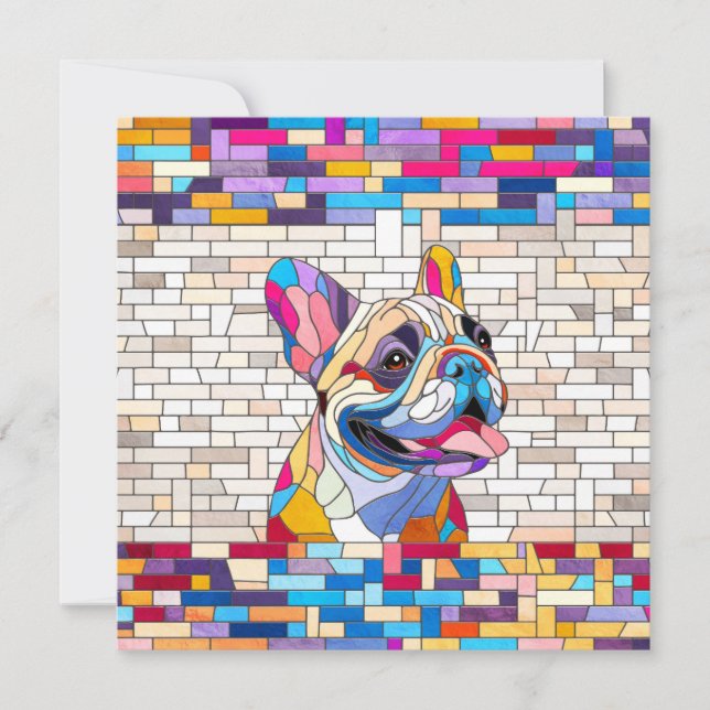 Bulldog Francês - Frenchie - mosaico colorido (Frente)