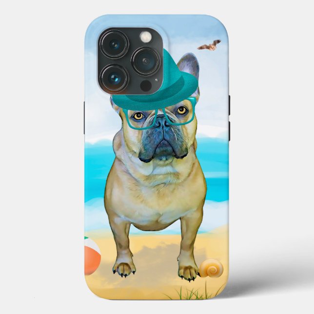 Bulldog francês na praia (Verso)