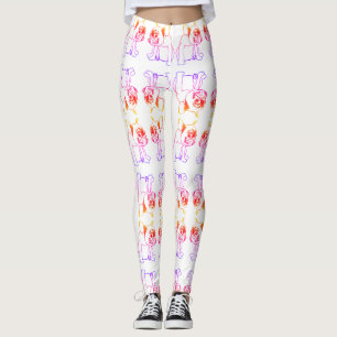 Bulldog French Bulldog Cachorro Rosa Fofo Leggings