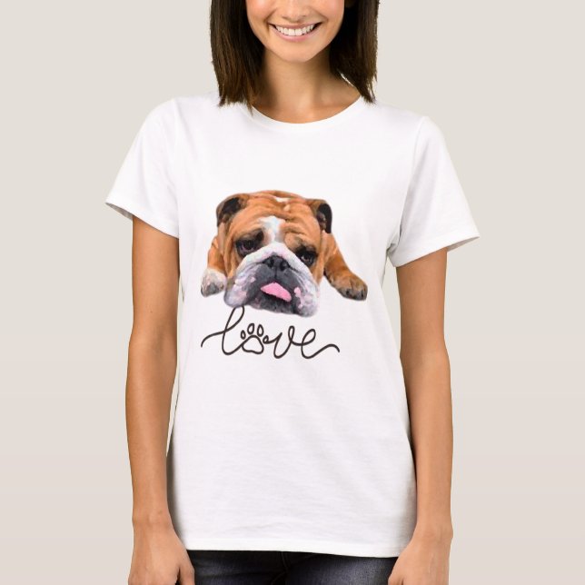 Bulldog,ilustração T-Shirt (Frente)