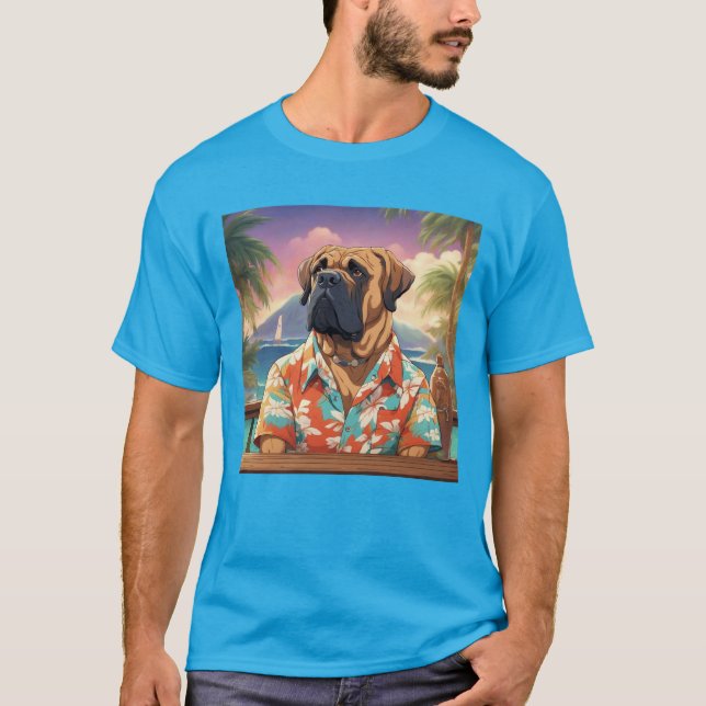 Bullmastiff Camiseta do Havaí (Frente)