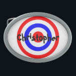 Bullseye Design<br><div class="desc">Limite de segurança que você pode personalizar com qualquer texto de sua escolha. Se precisar de ajuda para personalizar, entre em contato conosco através do link desta página. Fenda do cinto-alvo.</div>