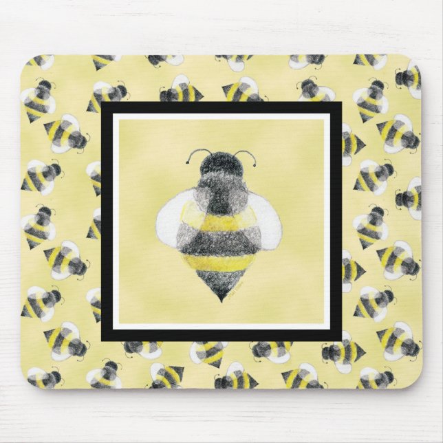 Bumble a ilustração Mousepad da abelha (Frente)