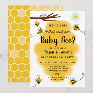 Bumble Bee Gender Revement Convite de festas