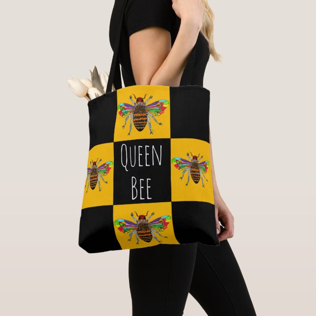 Bumble Bee Honey Bee Tote Bag (Close Up)