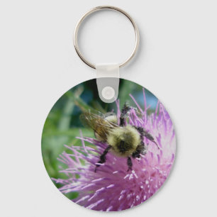 Bumble Bee no Thistle Chaveiro