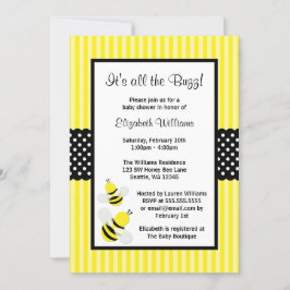 Bumble Bee Strike Pontos Bebê Convites
