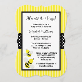 Bumble Bee Strike Pontos Bebê Convites
