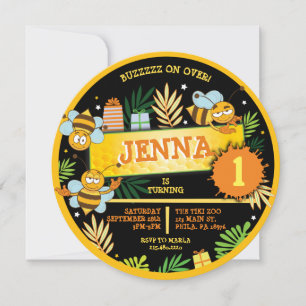 BUMBLE BEES Baby's First Convite de aniversário