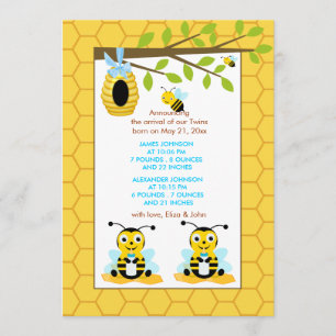 Bumble Bumble Bee Twins Garoto Anúncio de Nascimen