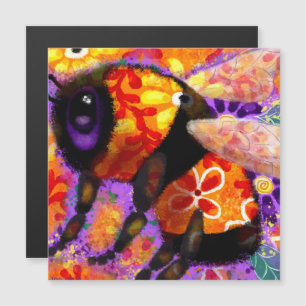 Bumble Bumble Floral Red Yellow Magnet