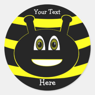 Bumble etiquetas felizes dos sorrisos dos insetos
