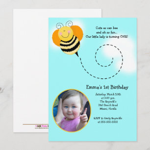 Bumble o convite da foto do aniversário da abelha