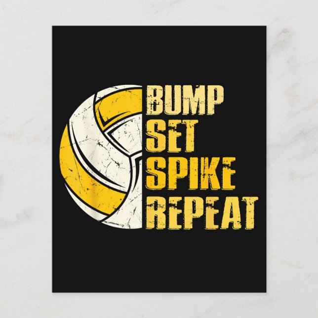 Bump Set Spike Repete Voleibol Engraçado (Frente)