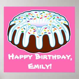 Bundt Cake for Birthday Name Poster personalizável