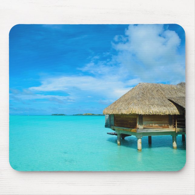 Bungalow de Overwater no mousepad de Bora Bora (Frente)