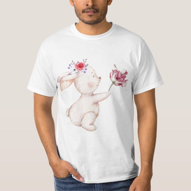 Bunnie Dá Camiseta às Flores (Frente)