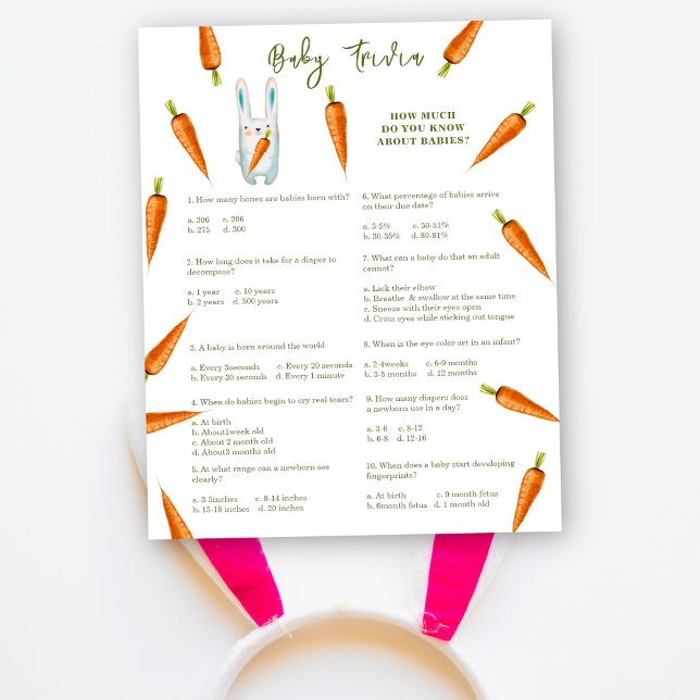 Bunny - Baby Trivia | Jogo Chá de fraldas (Criador carregado)