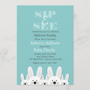 Bunny Family Sip e veja o convite