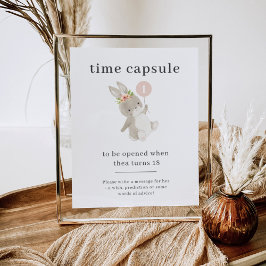 Bunny First Birthday Time Capule Poster