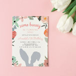 Bunny Garden | CONVITE DE ANIVERSÁRIO PRIMAVERA<br><div class="desc">Adoráveis convites para o seu aniversário de primavera apresentam uma fronteira floral boho e uma silhueta de orelhas de cinza. "Algum coelho está girando [idade]" aparece no topo,  com seus detalhes de festa de aniversário embaixo.</div>