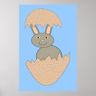 Bunny Hatching de Ovo Poster