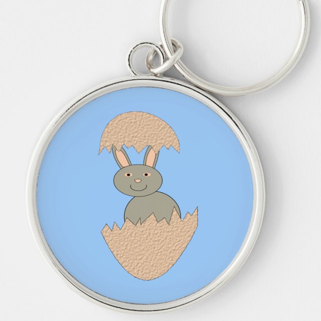 Bunny Hatching from Egg Weird Chaveiro (Frente)