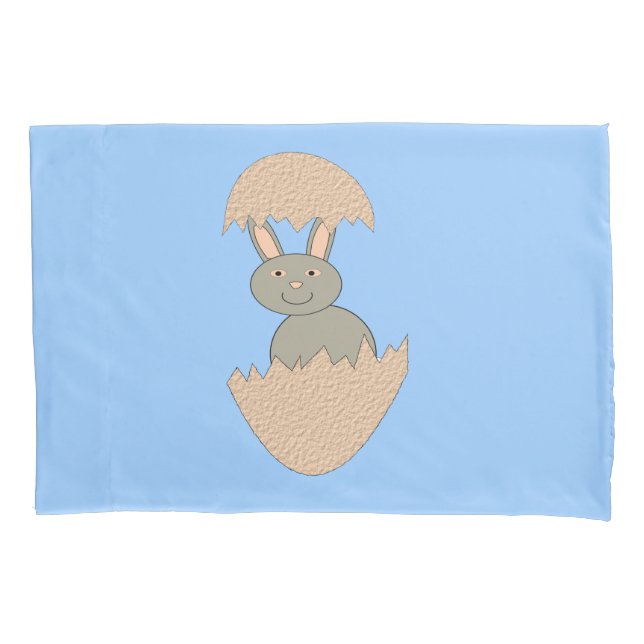Bunny Hatching from Egg Weird Pillowcase (Frente)