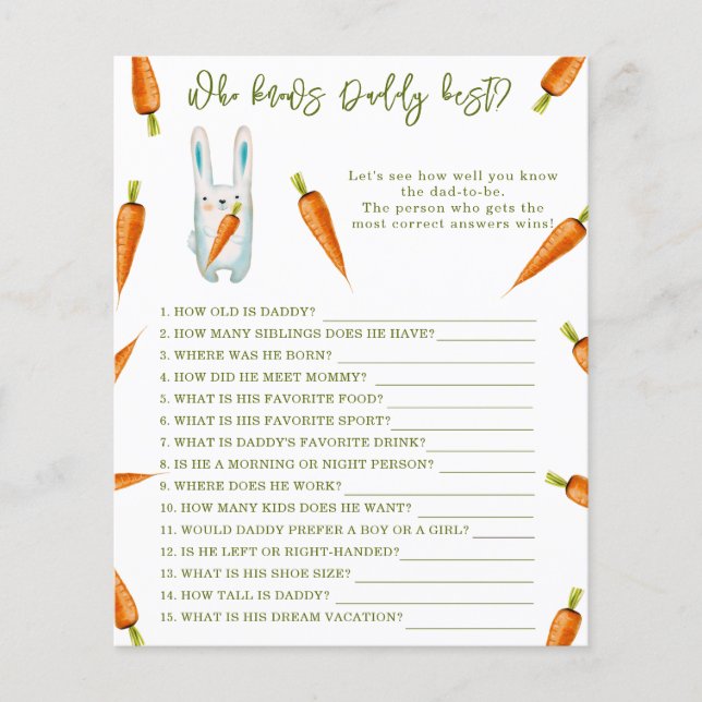 Bunny - Quem sabe o melhor chá de fraldas de jogos (Frente)