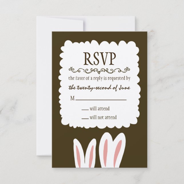 Bunny Rabbits Wedding RSVP (Frente)