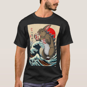 Bunnyzilla Japonês Camisa Engraçada Bunny Gift tee