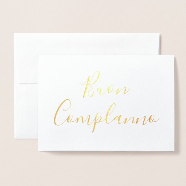 Buon Compleanno - Cartão de Foil Ouro (Frente com envelope)