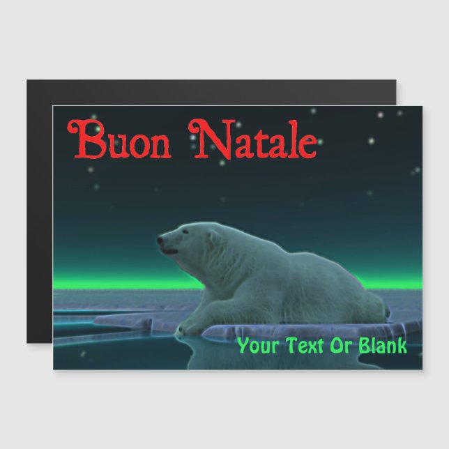 Buon Natale - Urso Polar De Borda De Gelo (Frente/Verso)