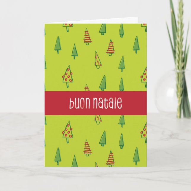 Buon Natalie Cartão de Natal Italiano (Frente)