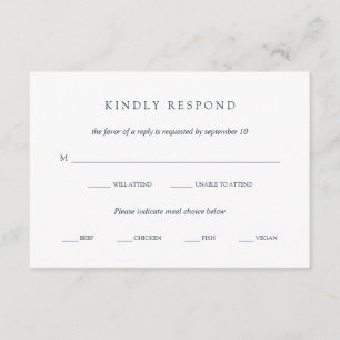 Buquê azul   RSVP de Escolha de Refeição de Casame