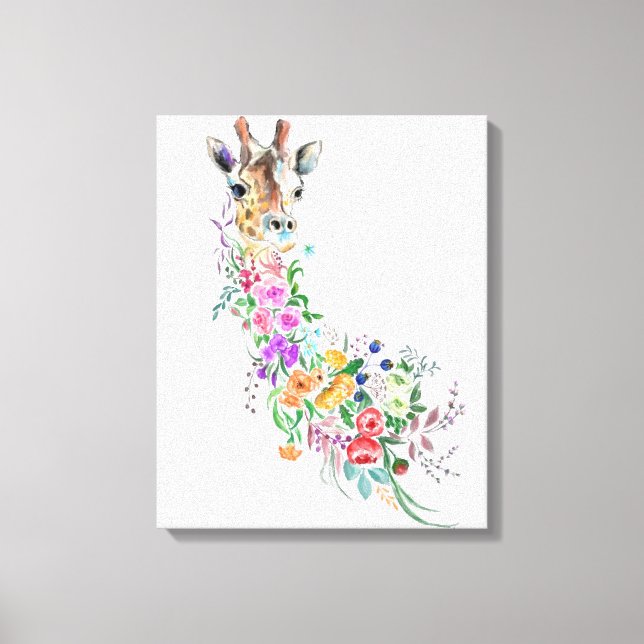 Buquê Colorida Giraffe Canvas Impressão (Frente)