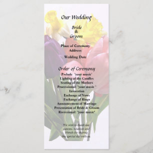 Buquê com Tulips e Programa de Casamento Daffodill