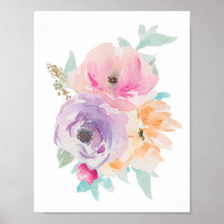 Buquê de Aquarela Floral Poster II