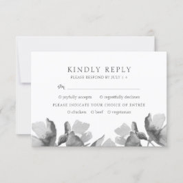 Buquê de aquarela. Placa RSVP de Casamento Floral