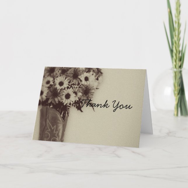 Buquê de Botas do Velho Oeste Cartão de Agradecime (Frente)