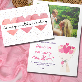 Buquê de coração cartão do Dia das Mães feliz