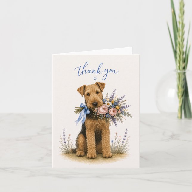 Buquê de Flores Airedale Terrier Agradecimento (Frente)