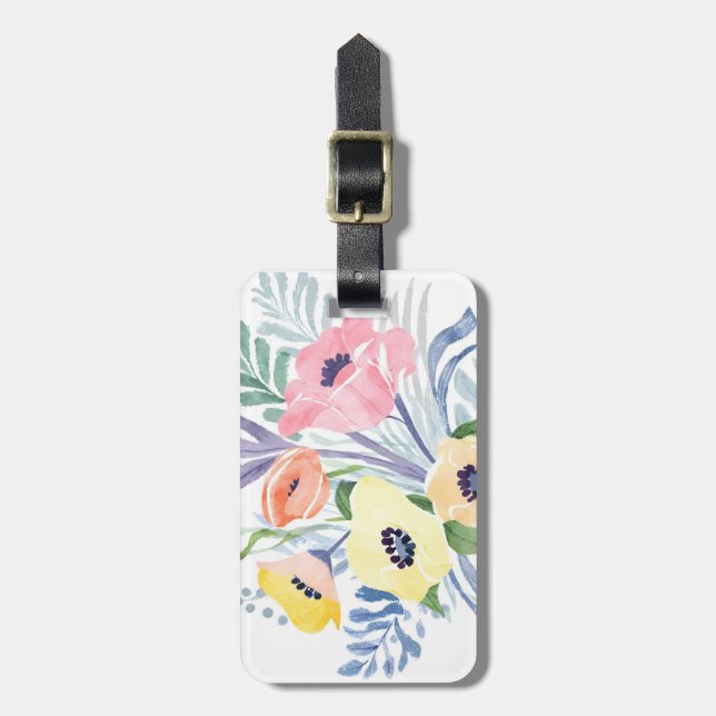 Buquê de Flores da Primavera | Etiqueta de Bagagem (Frente Vertical)