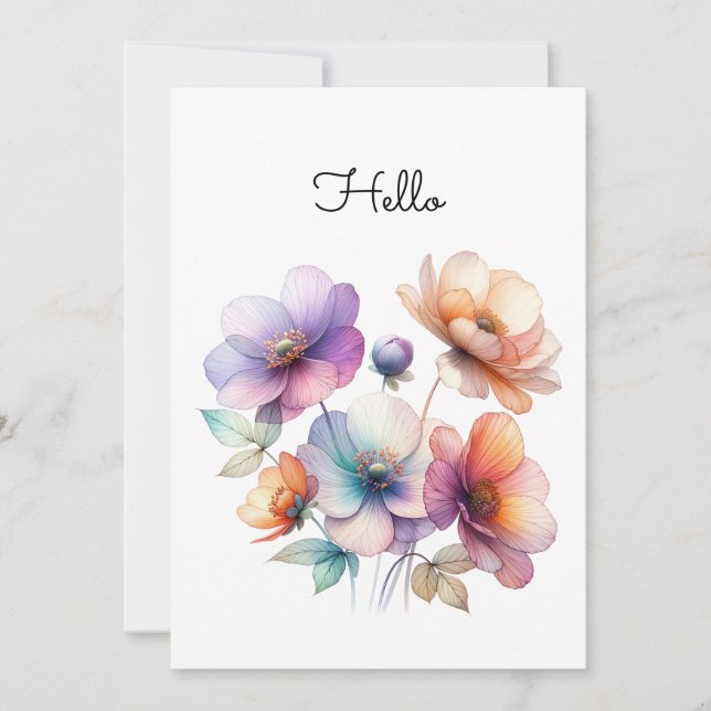 Buquê de Flores de Aquarela Personalizáveis (Frente)