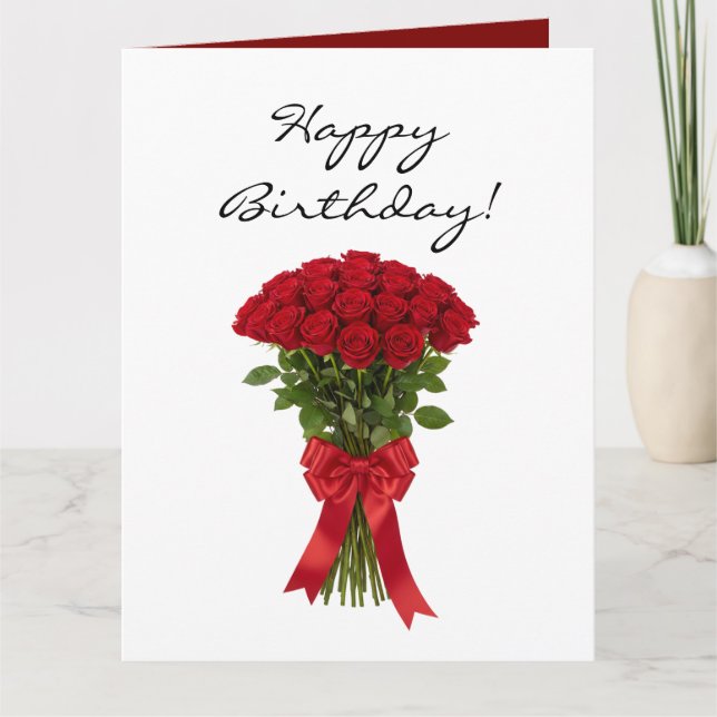 Buquê de flores de rosas vermelhas cartão de anive (Frente)