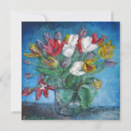 Buquê de Flores de Tulipas de Sala Azul em um Vaso