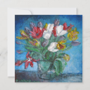 Buquê de Flores de Tulipas de Sala Azul em um Vaso