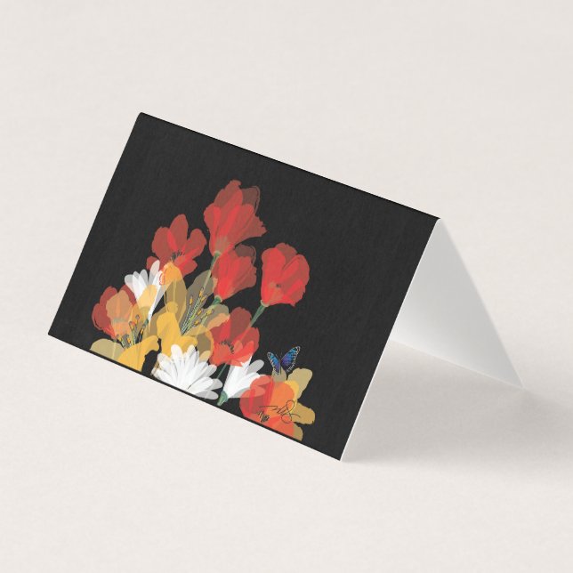 Buquê de Fluers e Noir Notecard (Frente)